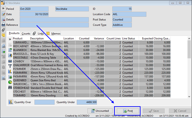 Stocktake Issue